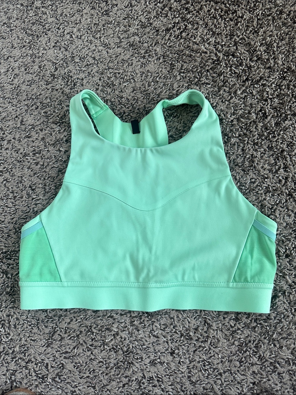 High-Neck Mint Sports Bra - Comfortable Support